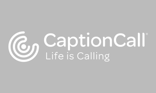 CaptionCall Logo Horizontal Tagline White